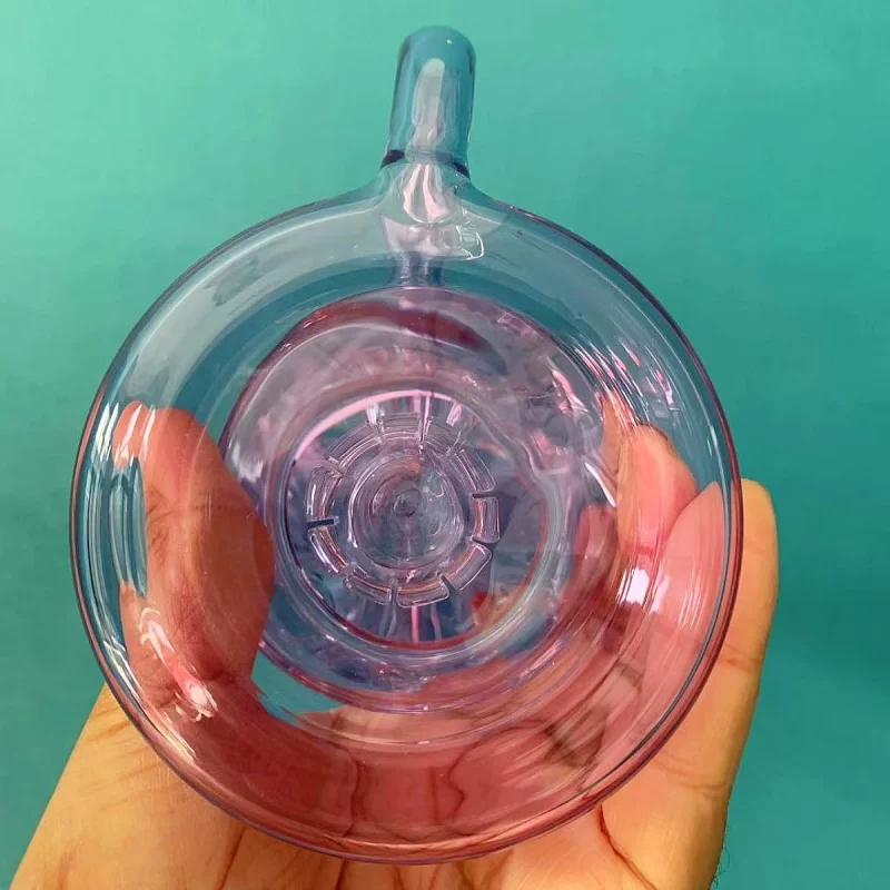 7" Lavender & Purple Recycler Glass Bong