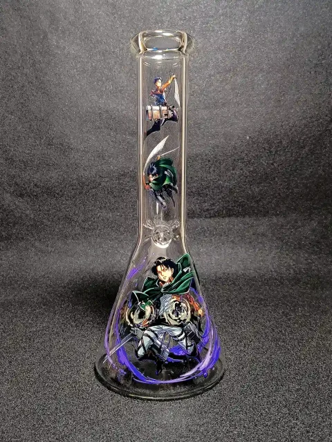 Levi Ackerman Attack on Titan ODM Gear Battle Survey Corps Beaker Glass Bong Levi Ackerman Attack on Titan ODM Gear Battle Survey Corps Beaker Glass Bong