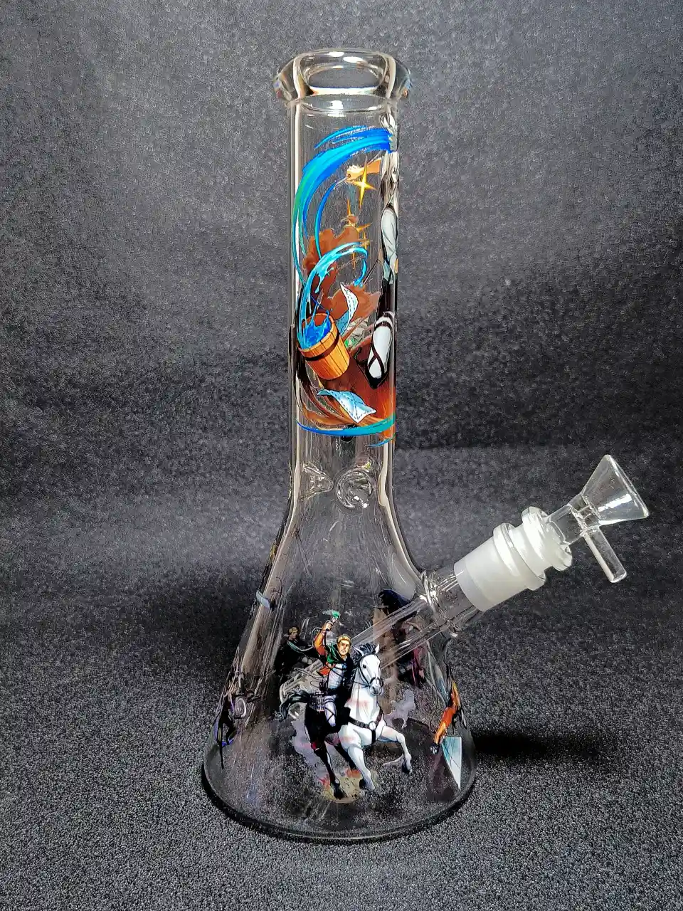 Levi Ackerman Attack on Titan Cleaning Mode Survey Corps Beaker Glass Bong