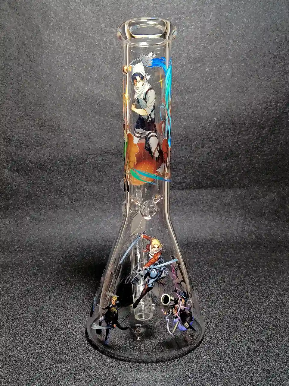 Levi Ackerman Attack on Titan Cleaning Mode Survey Corps Beaker Glass Bong