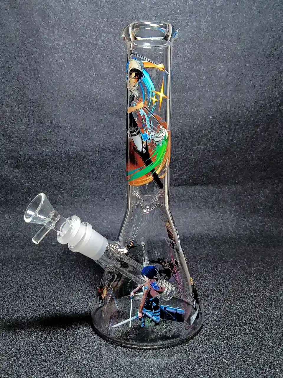 Levi Ackerman Attack on Titan Cleaning Mode Survey Corps Beaker Glass Bong