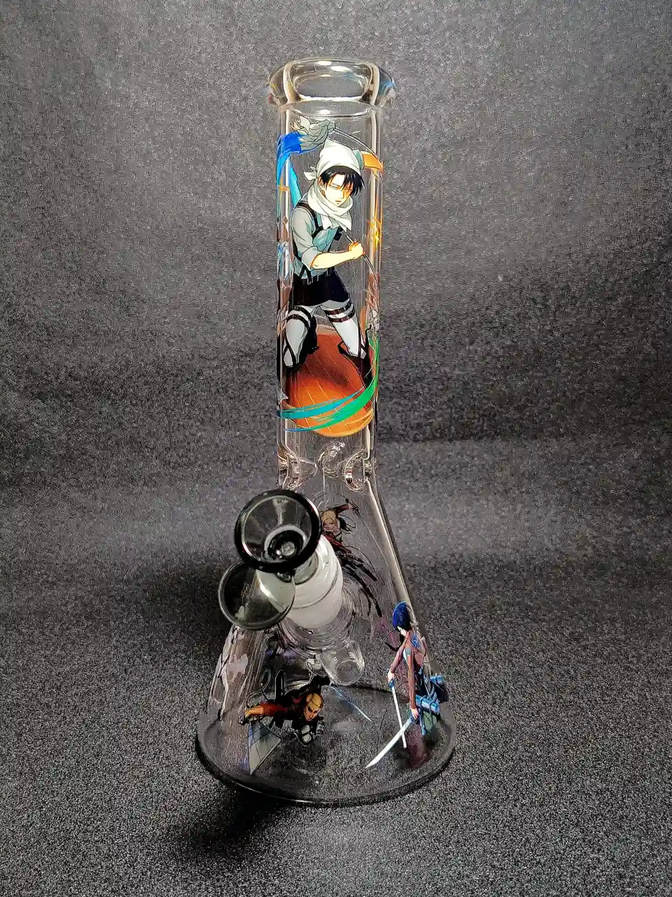 Levi Ackerman Attack on Titan Cleaning Mode Survey Corps Beaker Glass Bong