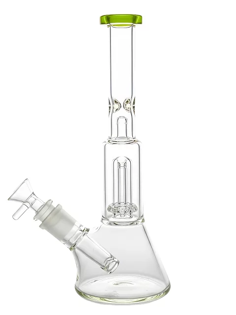 10″ Light Green Beaker Glass Bong Showerhead Perc