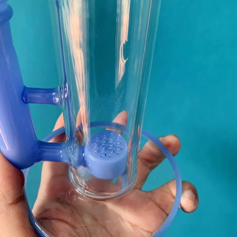 15" Lilac Dream Double Perc Stemless Glass Bong
