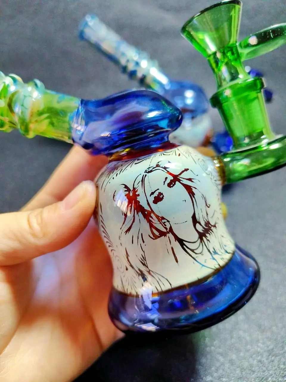 Little Beauty Cute Fumed Silver Glass Bubbler
