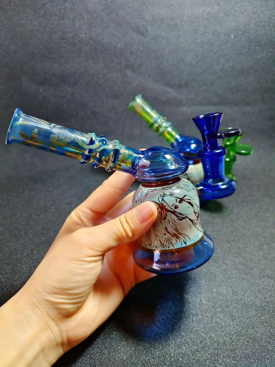 Little Beauty Cute Fumed Silver Glass Bubbler