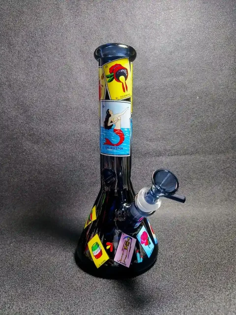 10" Lotería Mexican Tarot Card Beaker Glass Bong