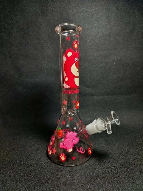 Lotso Strawberry Bear Beaker Glass Bong Lotso Strawberry Bear Beaker Glass Bong