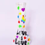 8" Love Is Love Rainbow Pride Butterfly Beaker Bong