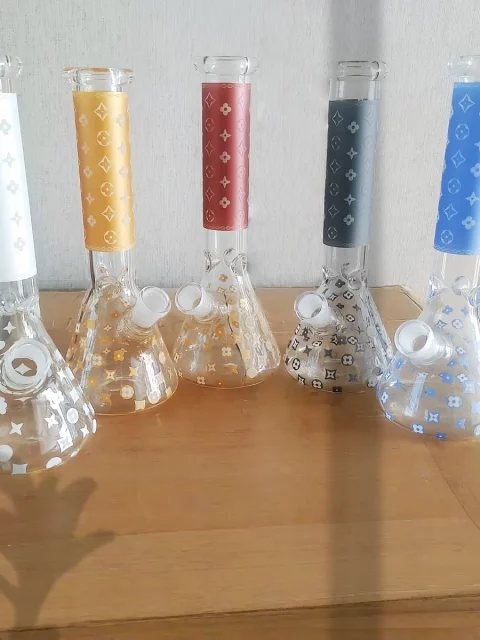 10" LV-Inspired Glass Beaker Bongs