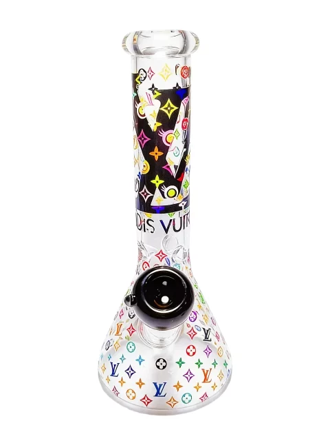 10" LV-Inspired Monogram Beaker Glass Bong