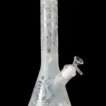 13.5" 5mm Magic Mushroom Frosted Thick Beaker Glass Bong