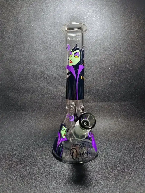 10" Maleficent Dark Queen Magic Awakening Beaker Glass Bong