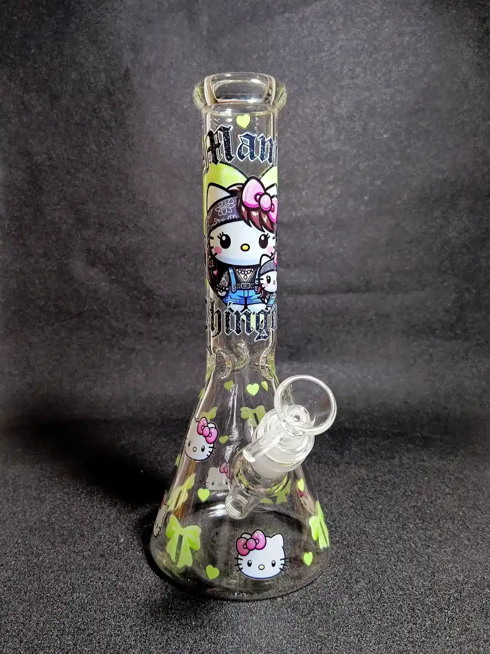 Mama Thing Punk Goth Hello Kitty Beaker Glass Bong