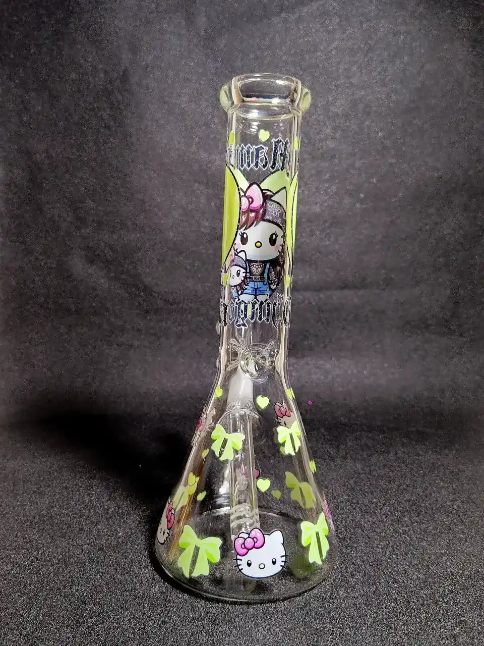 Mama Thing Punk Goth Hello Kitty Beaker Glass Bong
