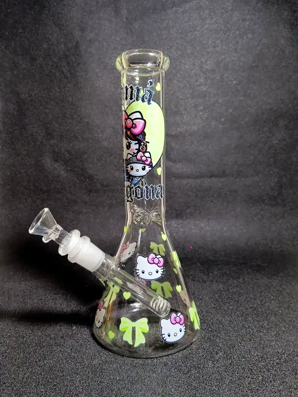 Mama Thing Punk Goth Hello Kitty Beaker Glass Bong