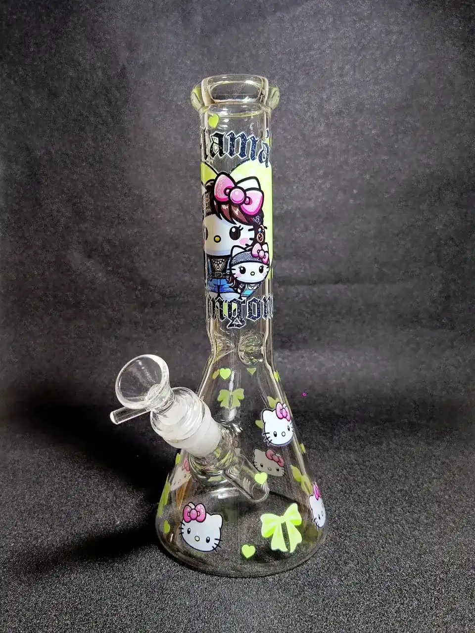 Mama Thing Punk Goth Hello Kitty Beaker Glass Bong