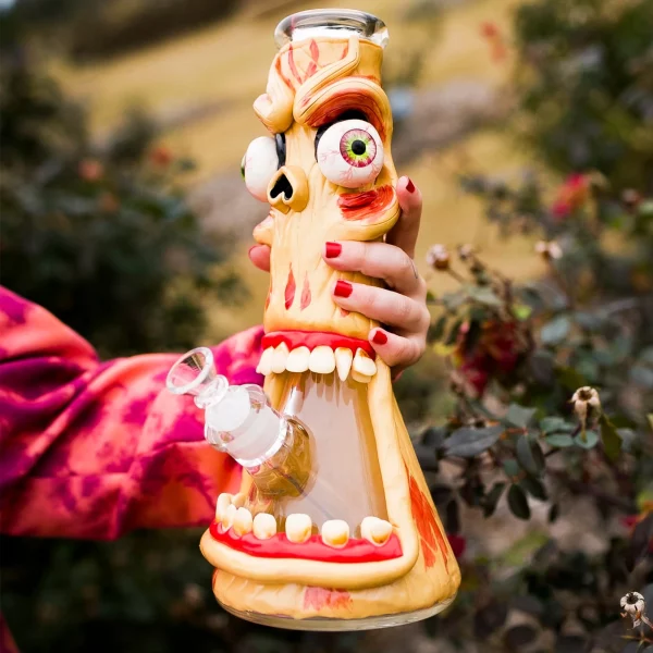 10″ Martian Invader Monster Hand-Painted Glass Bong