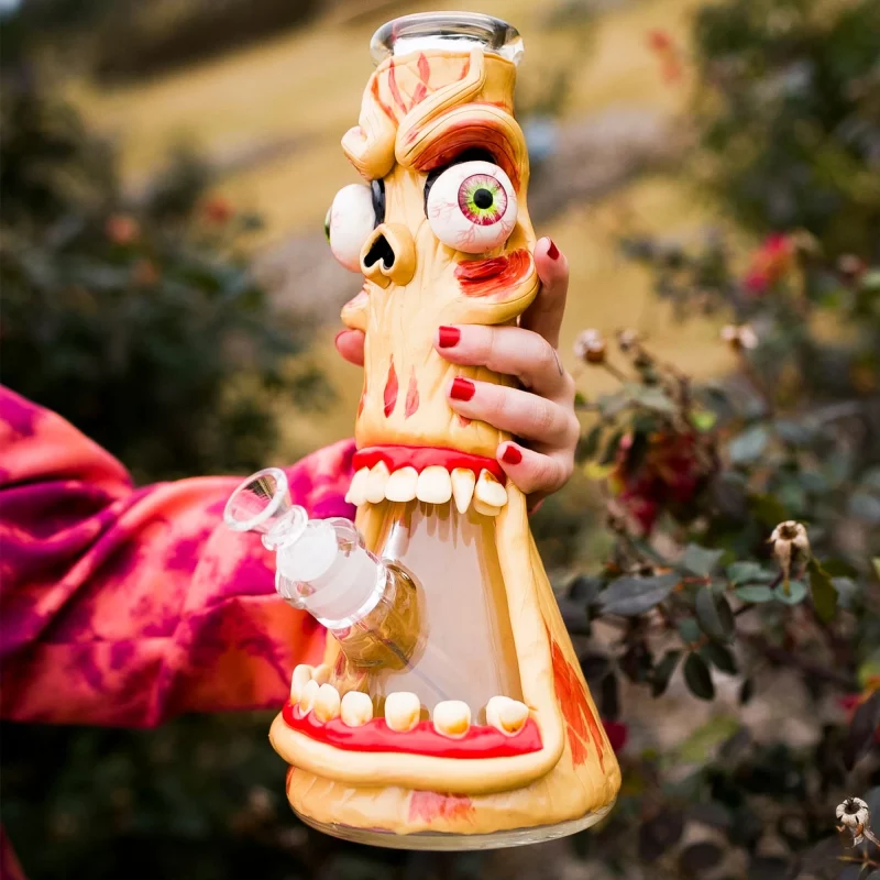 10″ Martian Invader Monster Hand-Painted Glass Bong