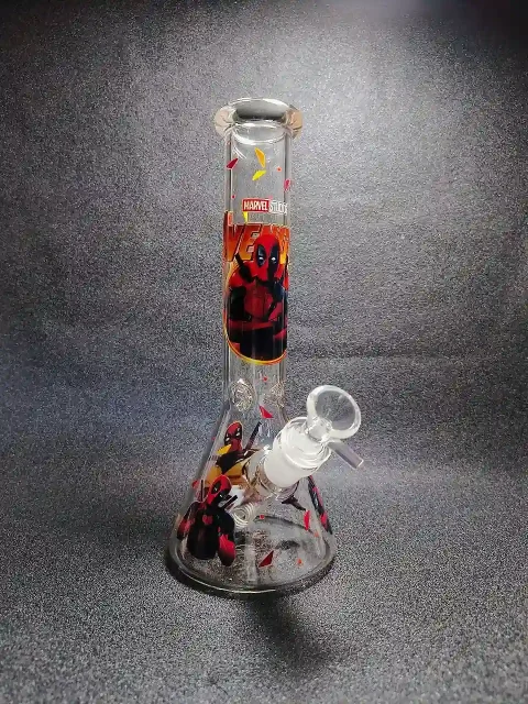 10" Marvel Deadpool Inspired Beaker Glass Bong