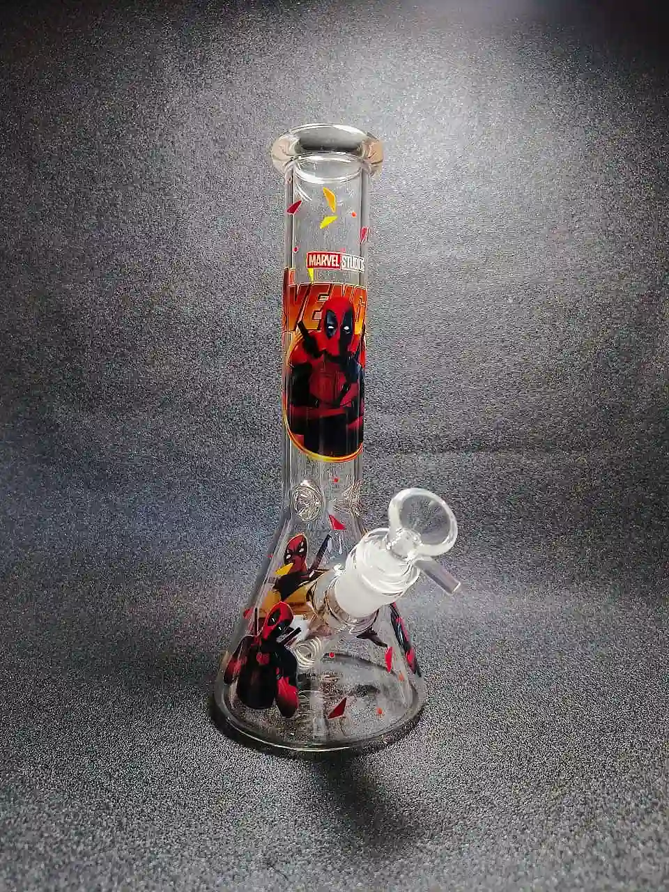 10" Marvel Deadpool Inspired Beaker Glass Bong