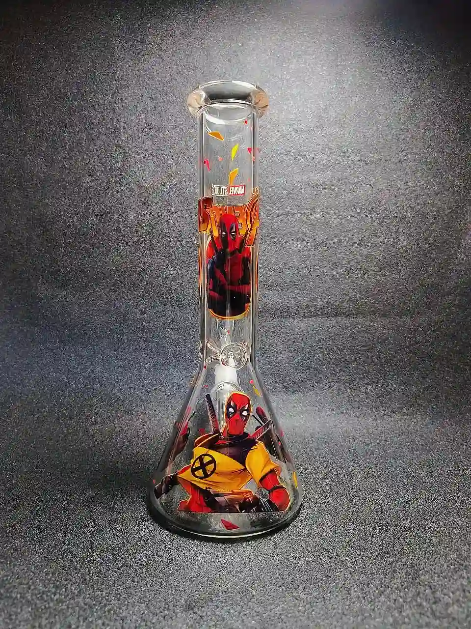 10" Marvel Deadpool Inspired Beaker Glass Bong