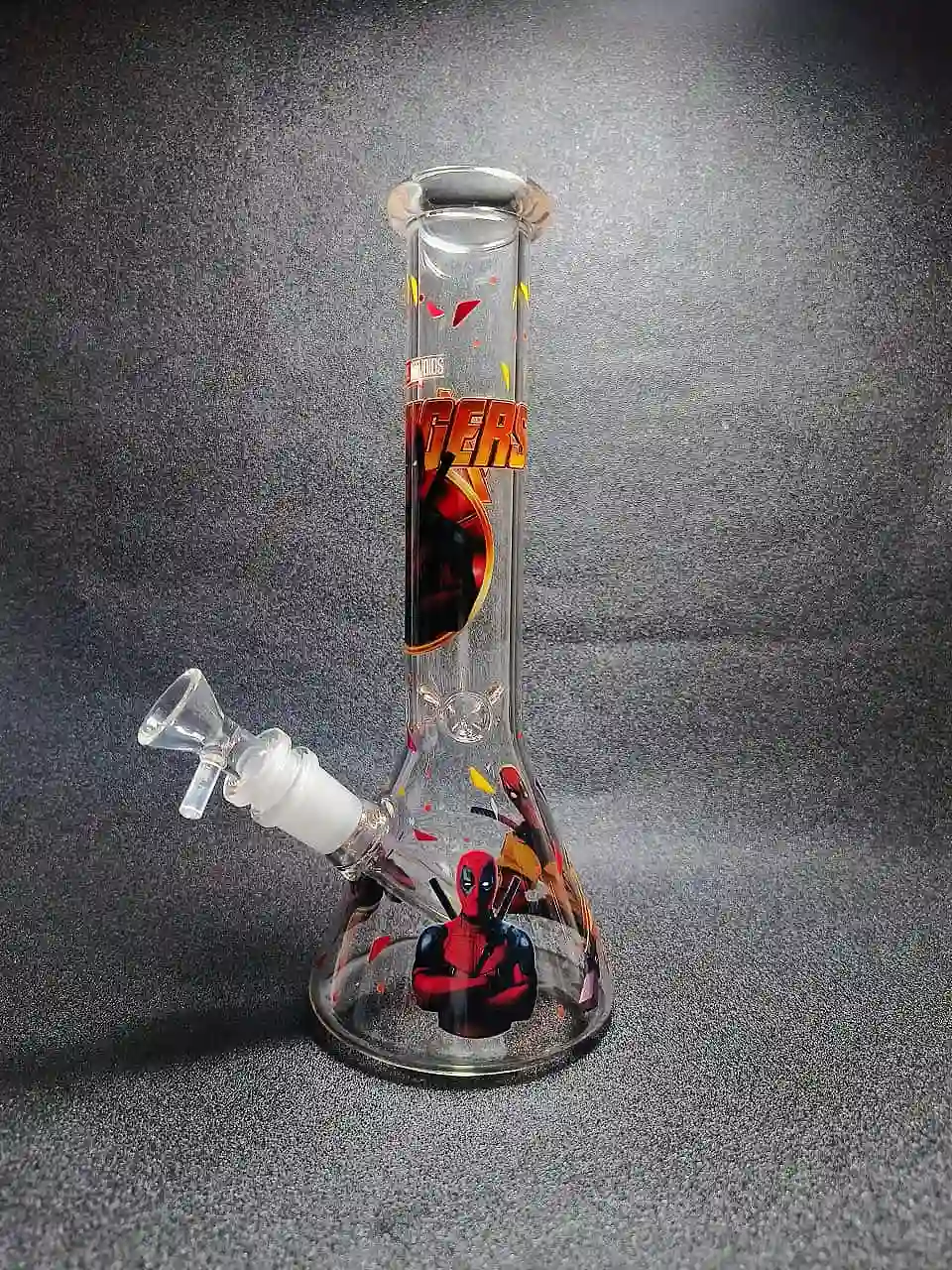 10" Marvel Deadpool Inspired Beaker Glass Bong