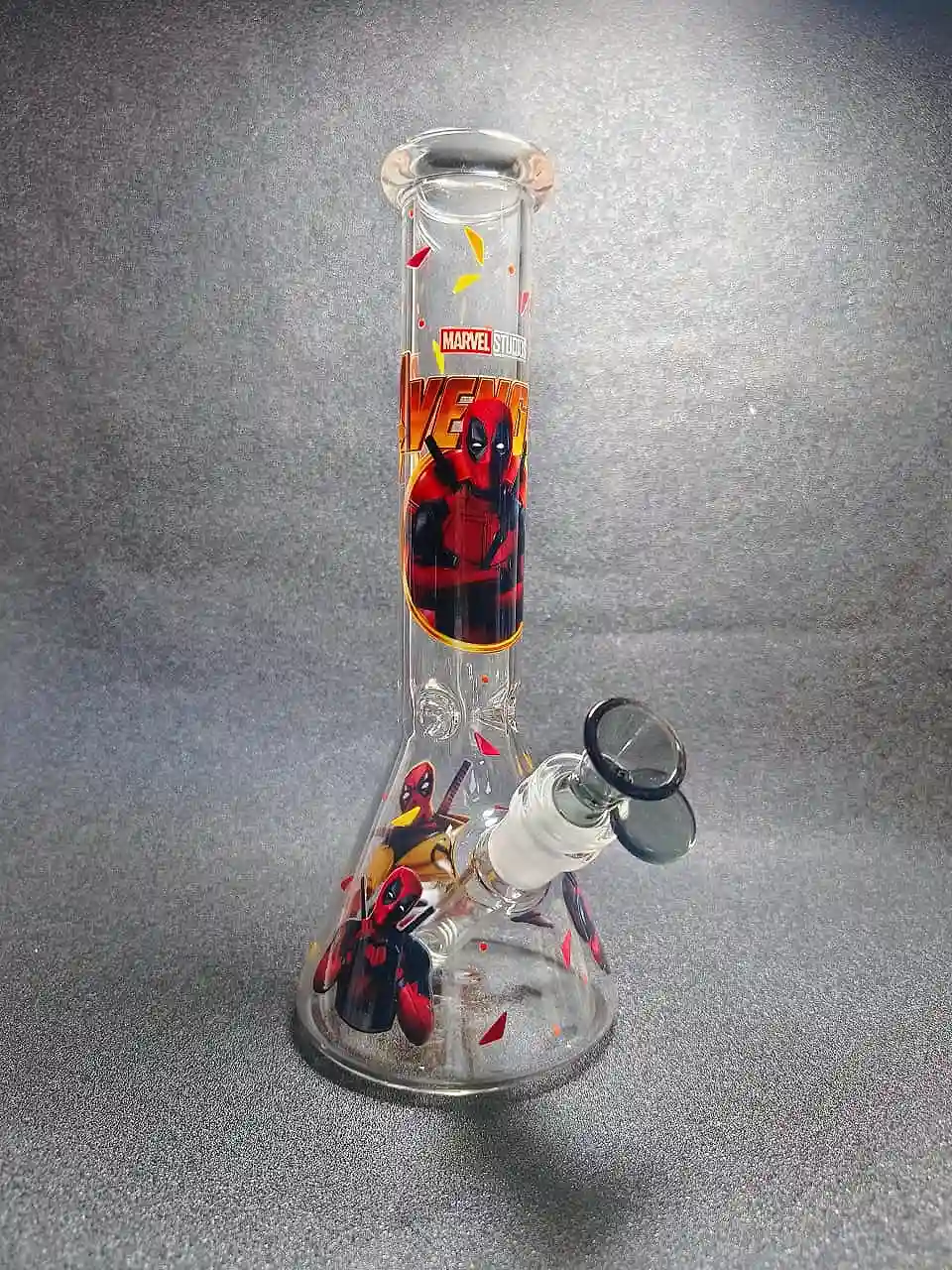 10" Marvel Deadpool Inspired Beaker Glass Bong