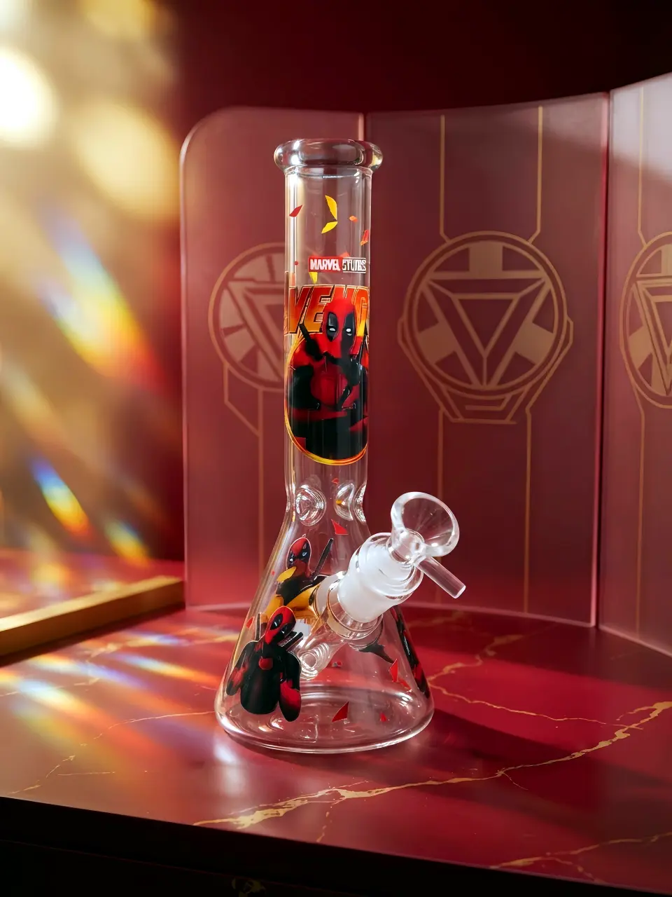 10″ Marvel Deadpool Inspired Beaker Glass Bong