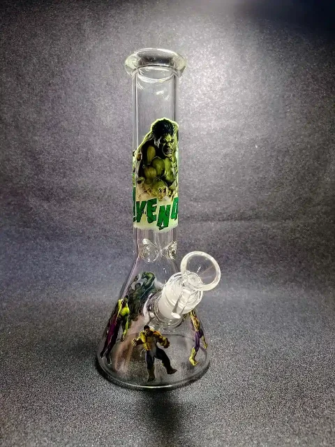 10" Marvel Hulk Inspired Beaker Glass Bong