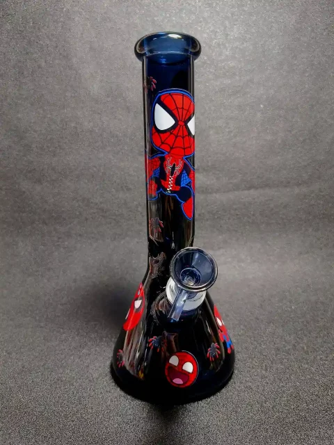 Marvel Spider-Man Black Web Beaker Glass Bong
