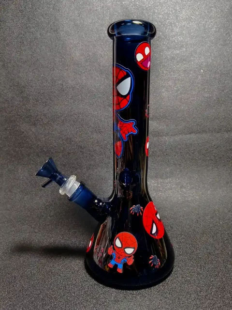 Marvel Spider-Man Black Web Beaker Glass Bong Marvel Spider-Man Black Web Beaker Glass Bong