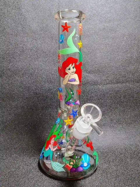 Mermaid Ocean Fantasy Art Beaker Glass Bong