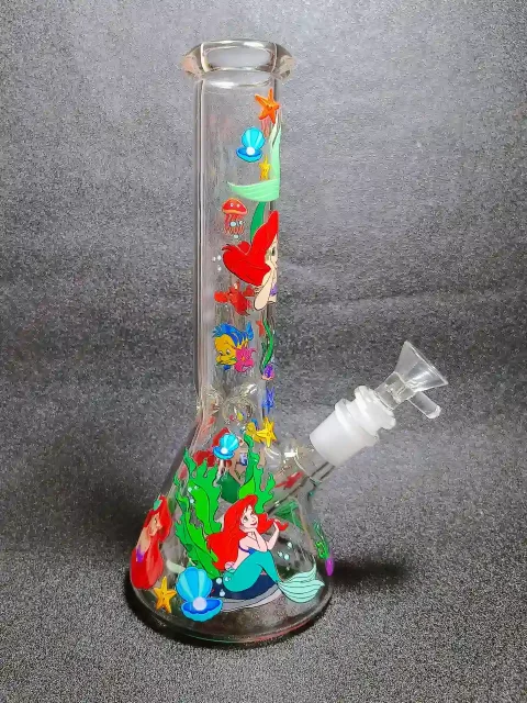 Mermaid Ocean Fantasy Art Beaker Glass Bong Mermaid Ocean Fantasy Art Beaker Glass Bong