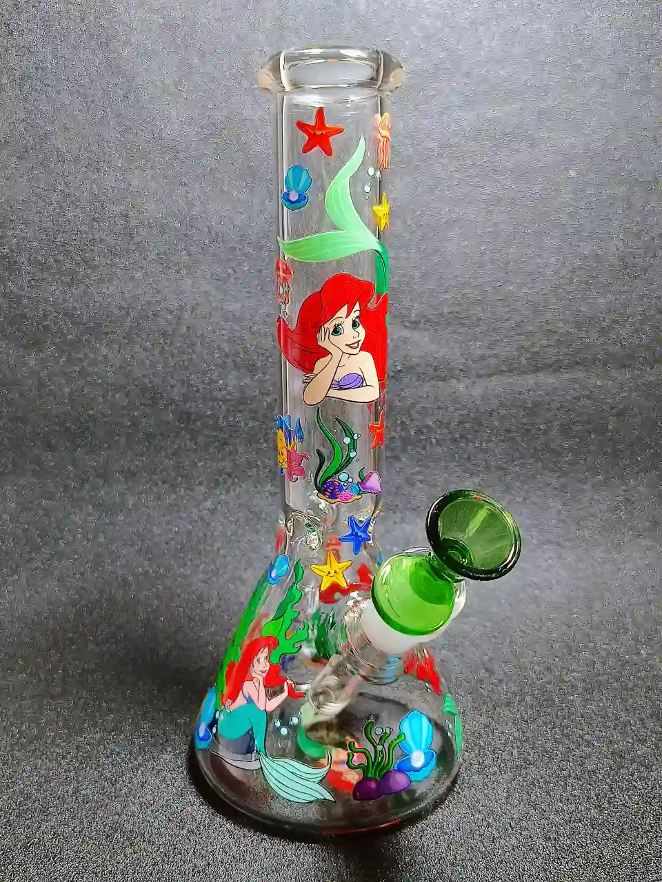 Mermaid Ocean Fantasy Art Beaker Glass Bong