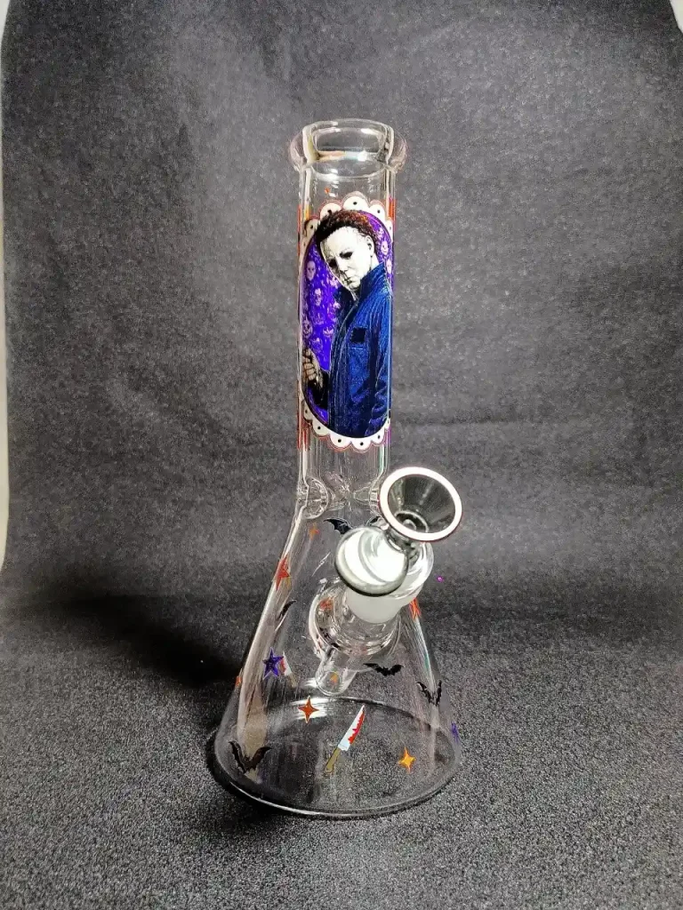 Michael Myers Halloween Bloody Knife Beaker Glass Bong