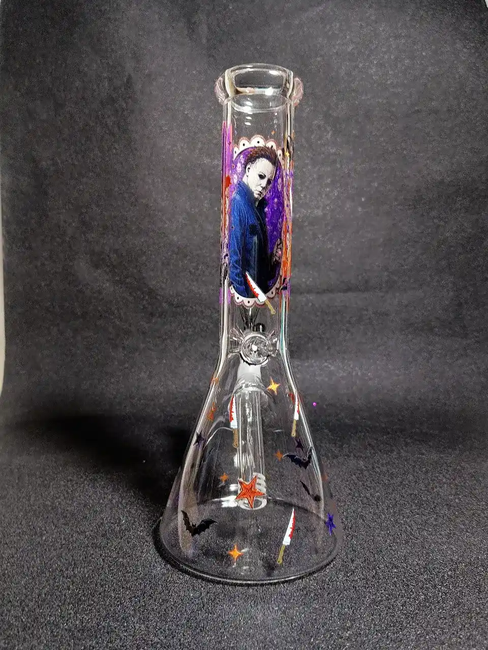 Michael Myers Halloween Bloody Knife Beaker Glass Bong