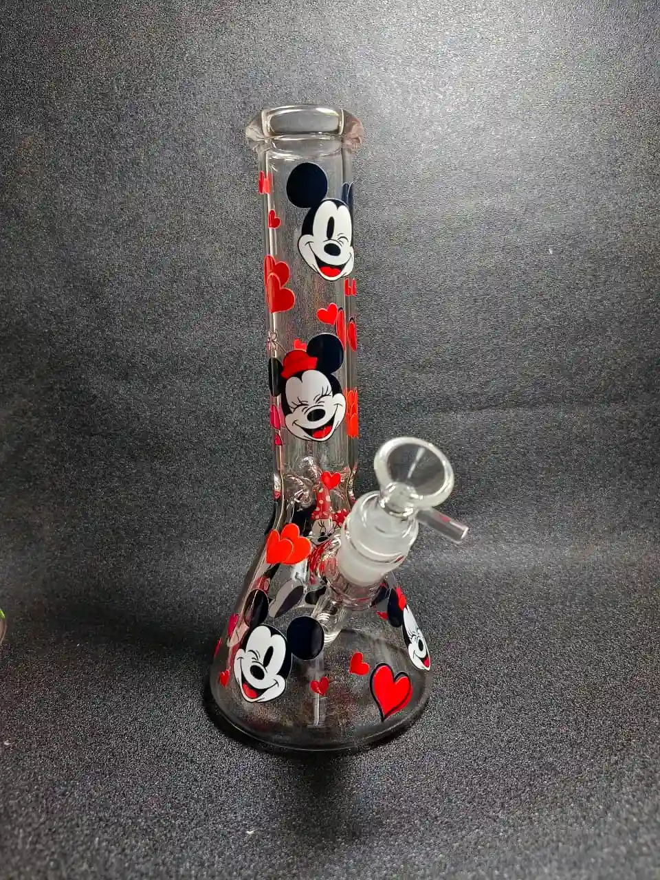 10" Mickey & Minnie Retro Love Beaker Glass Bong