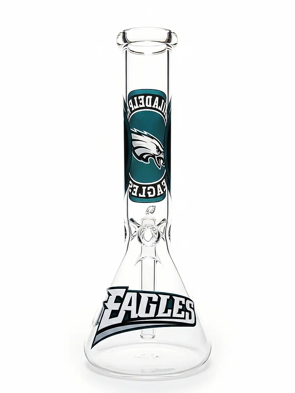 10″ Midnight Green Eagles-inspired Beaker Glass Bong | Philly Pride Edition