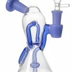 7" Milky Blue Recycler Glass Bong