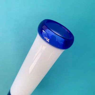 16" Milky White & Deep Blue Encallmo Beaker Bong with Ultra-Thick Base