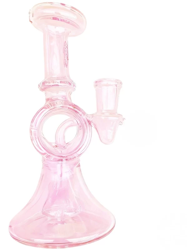6.3" Mini Baby Pink Loop Bong with Unique Hollow Body Design
