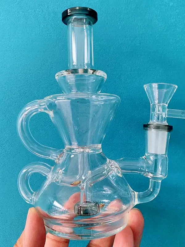 6.5″ Mini Hourglass Recycler Bong/Dab Rig With Disc perc