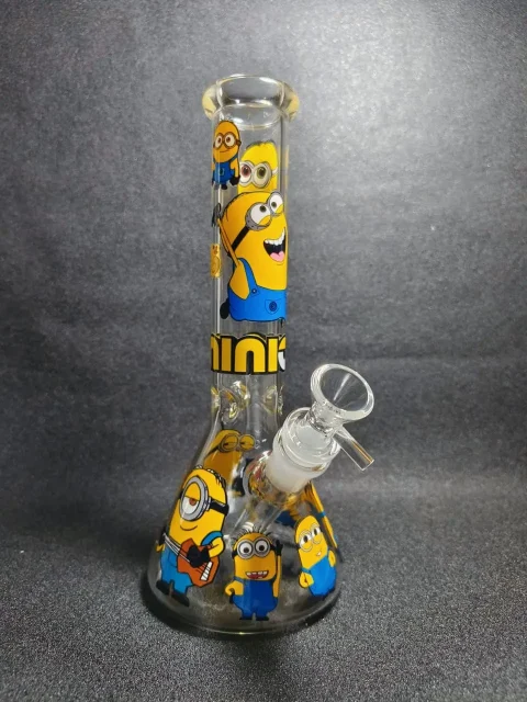 10" Minions Inspired Beaker Glass Bong
