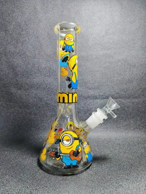 10″ Minions Inspired Beaker Glass Bong 10" Minions Inspired Beaker Glass Bong