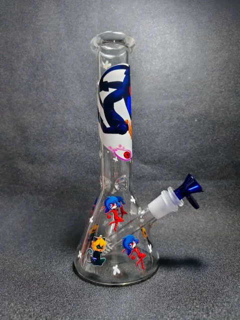 Miraculous Ladybug & Cat Noir Beaker Glass Bong Miraculous Ladybug & Cat Noir Beaker Glass Bong