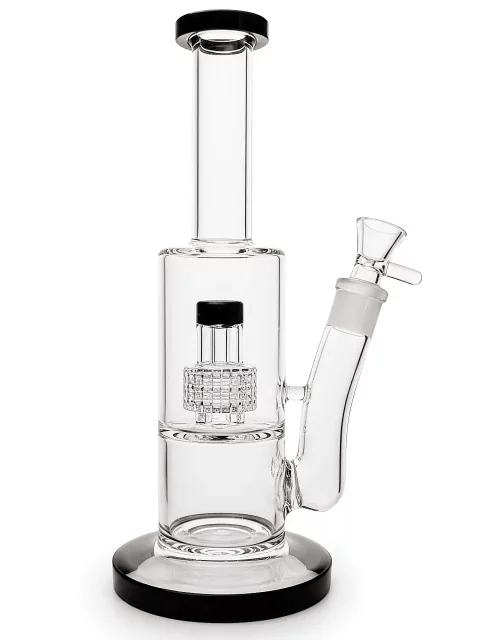 11" Modern Straight Tube Glass Bong with Matrix Perc
