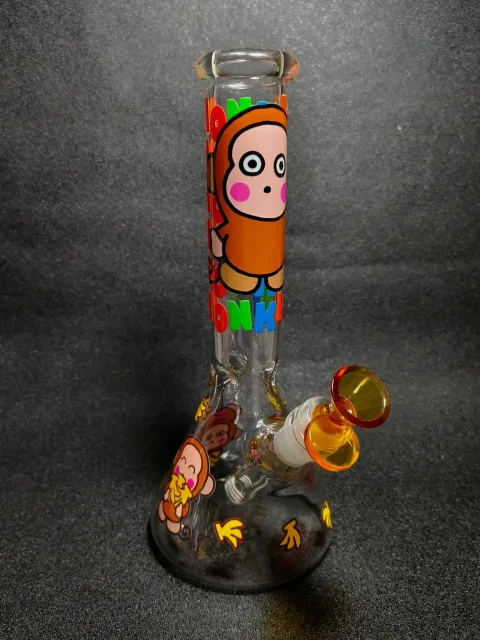 Monkey Banana Cartoon Fun Design Beaker Glass Bong