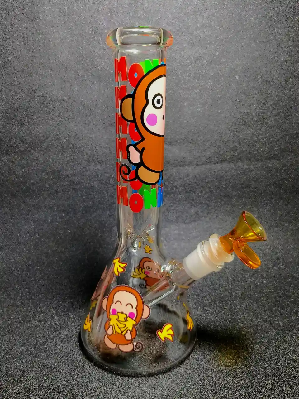 Monkey Banana Cartoon Fun Design Beaker Glass Bong