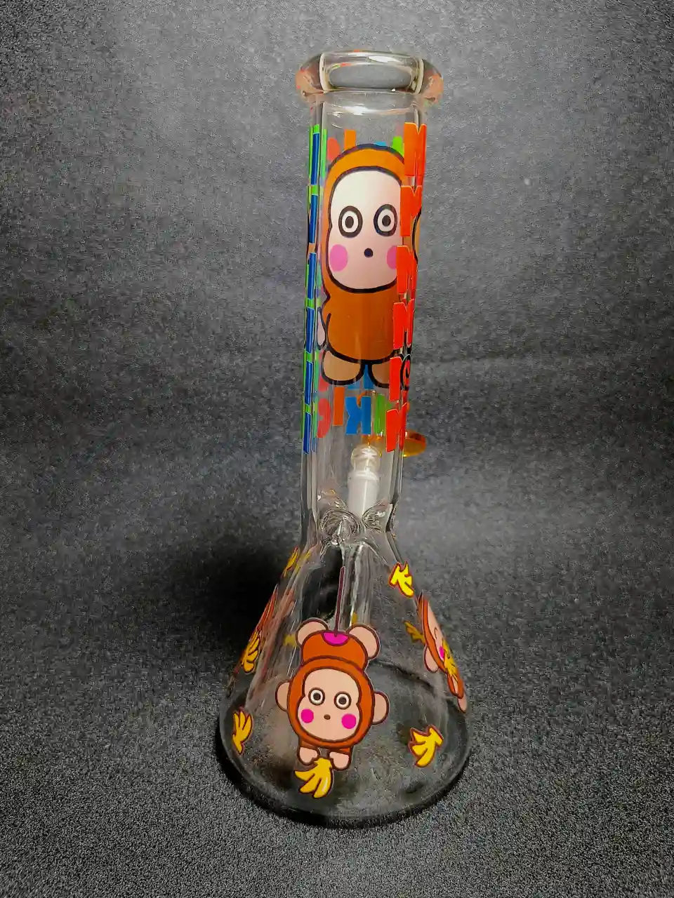 Monkey Banana Cartoon Fun Design Beaker Glass Bong